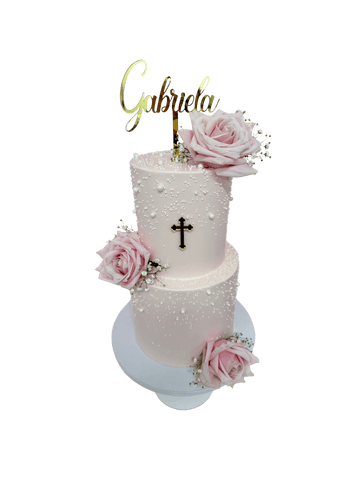 Cake Creations by Kate™ SpecialityCakes 2-Tier Pastel Pink With Pearls Extended Height Cake